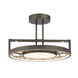 Tribeca LED 20 inch Smoked Iron And Soft Brass Semi Flush And Pendant Ceiling Light